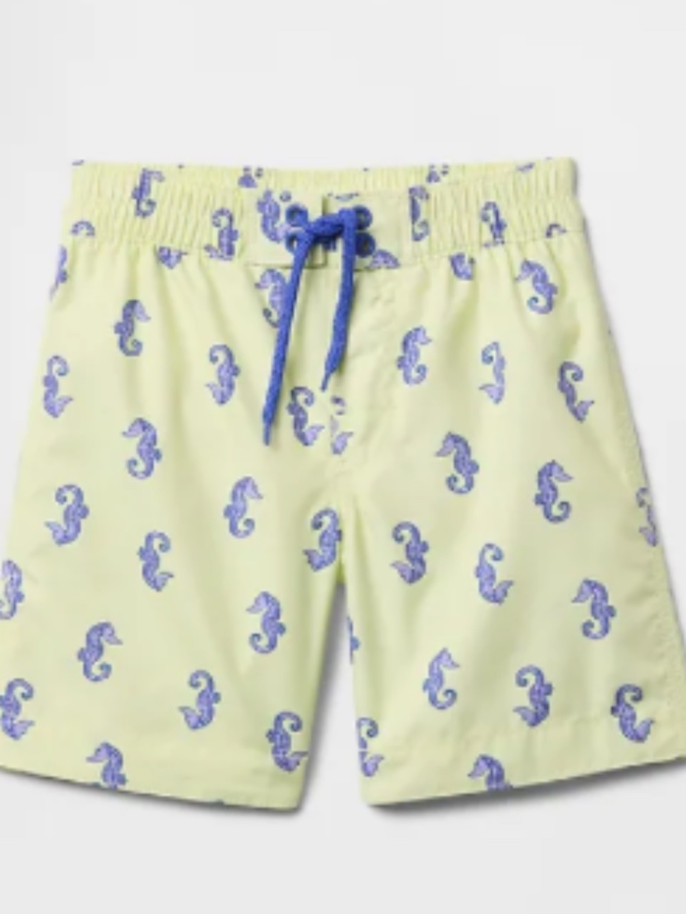 GAP kids swim trunks - family citron seahorse - yellow & blue - size 4T - NWT